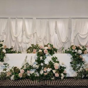 White Silk Backdrop Brapery